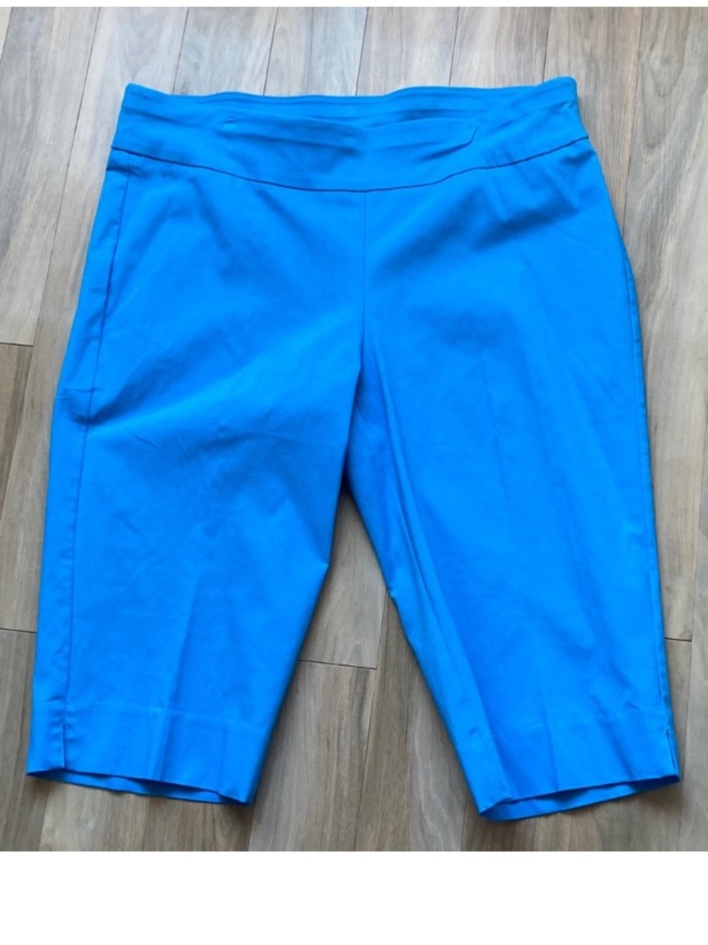 Ruby rd pull on Capri pant slimming contour waistband lagoon blue 22W